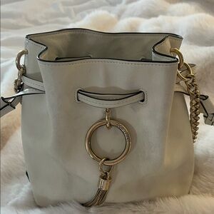 Jimmy Choo Cream Mini Bag with Gold Chain